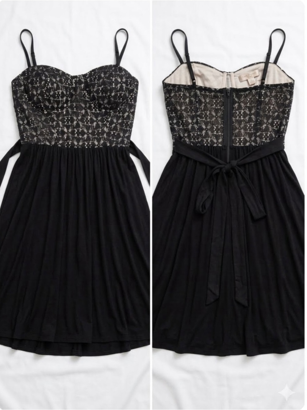 TEMPERANCE Black Lace Corset Skater Dress Cocktail dress